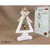 Addobbo Albero Di Natale Bianco Con Bottone E Juta 18Cm