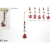 Addobbo Appendino Alberello Rosso Di Legno 40 Cm Per Albero Di Natale