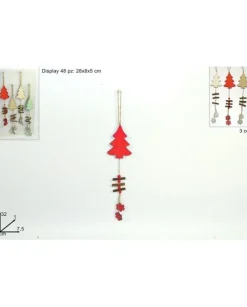 Addobbo Appendino Albero Di Legno Per Albero Di Natale 30X1X7,5 Cm