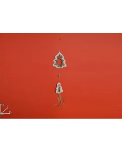 Addobbo Appendino Albero Con Pendente Di Legno 50X2X15 Cm