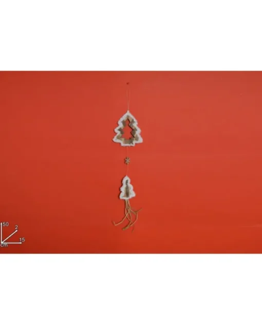 Addobbo Appendino Albero Con Pendente Di Legno 50X2X15 Cm