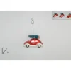 Addobbo Appendino Auto Di Vetro Rossa Con Alberello Per Albero Di Natale 7X6X11