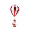 Addobbo Appendino Babbo Natale In Mongolfiera 7X15 Cm Per Albero Di Natale