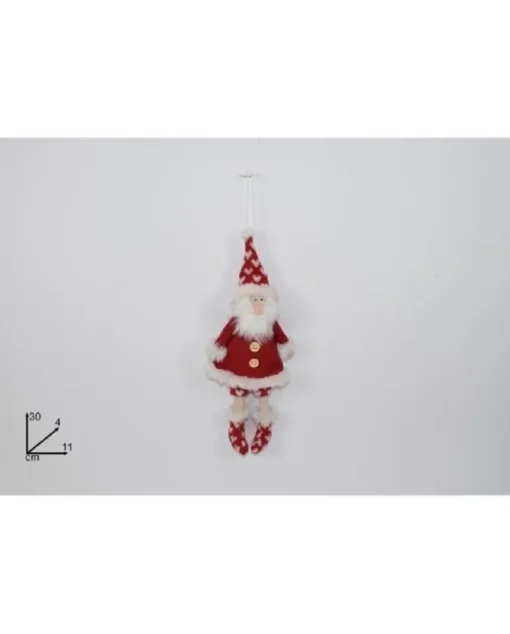 Addobbo Appendino Babbo Natale Rosso 30X4X11 Cm