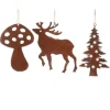 Addobbo Appendino Cervo Albero Fungo Di Ferro 11X11 Cm Per Albero Di Natale