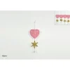 Addobbo Appendino Cuore Di Velluto Rosa Con Pendente 10 Cm