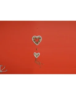 Addobbo Appendino Cuore Di Legno Con Pendente 50X2X18 Cm