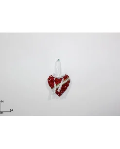Addobbo Appendino Cuore Rosse 14X14 Cm Per Albero Di Natale