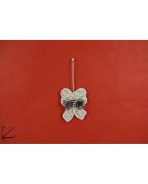 Addobbo Appendino Fiocco Con Pigna 12X3,6X10 Cm Per Albero Di Natale