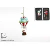 Addobbo Appendino Mongolfiera In Vetro Con Babbo Natale 20Cm