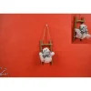 Addobbo Appendino Orso Bianco Su Scala 15X7,5X9X5 Cm