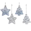 Addobbo Appendino Stella E Albero Di Vetro Per Labero Di Natale 3X9X9 Cm 1Pz