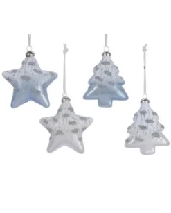 Addobbo Appendino Stella E Albero Di Vetro Per Labero Di Natale 3X9X9 Cm 1Pz