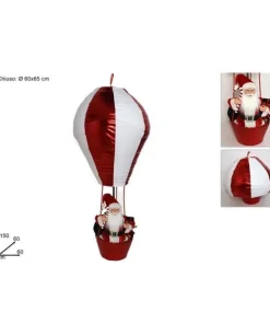 Addobbo Babbo Natale In Mongolfiera 150Cm