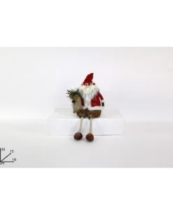 Addobbo Babbo Natale Seduto In Tessuto 30X15X18Cm