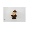 Addobbo Babbo Natale Tessuto Scozzese Con Sci 33Cm