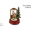 Addobbo Carillion Babbo Natale Con Bimbi 24Cm