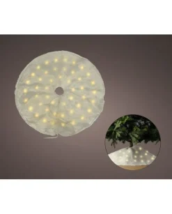 Addobbo Copri Piedi Tappeto Per Albero Illuminato A Led 90 Cm