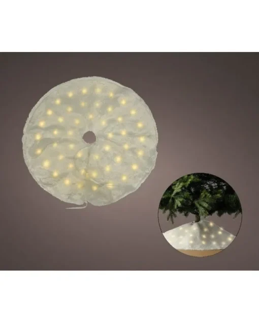 Addobbo Copri Piedi Tappeto Per Albero Illuminato A Led 90 Cm
