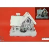 Addobbo Di Natale Casa Con Tetto In Pelliccia Effetto Neve 20X13X27Cm