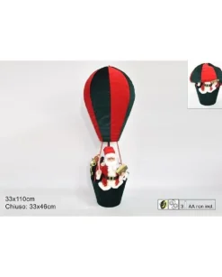 Addobbo Di Natale Mongolfiera Con Babbo Natale Con Musica E Movimenti