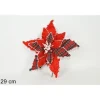 Addobbo Di Natale Spillone Fiore Scozzese E Bianco 29 Cm