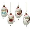 Addobbo Di Vetro Babbo Natale Con Mascherina H9 Cm 1Pz Per Albero Di Natale