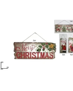 Addobbo Dietroporta Fuoriporta Marry Christmas In Legno 20X50 Cm