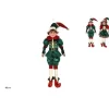 Addobbo Elfo Con Abiti In Velluto Verde/Rosso 40 Cm