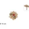 Addobbo Fiore Di Juta 10Cm Oro Per Decorazioni Di Natale
