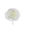 Addobbo Fiori Pick Rosa Innevata Bianco 17Cm