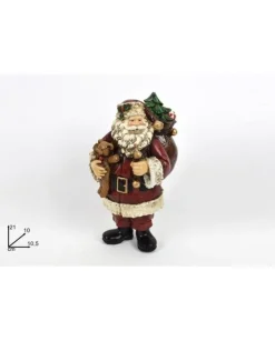 Addobbo Natalizio Babbo Natale In Resina Con Sacco 21 Cm
