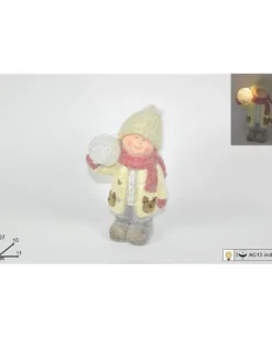 Addobbo Natalizio Bimbo Con Cappello E Sfera Luminosa
