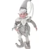 Addobbo Natalizio Elfo Argento 30Cm