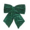 Addobbo Natalizio Fiocco Di Velluto Verde 40X40Cm