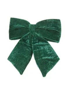 Addobbo Natalizio Fiocco Di Velluto Verde 40X40Cm
