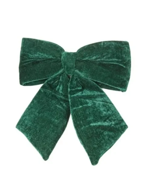 Addobbo Natalizio Fiocco Di Velluto Verde 40X40Cm
