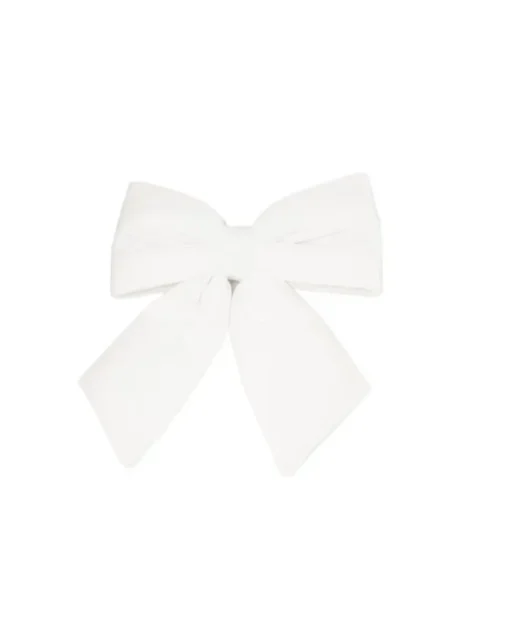 Addobbo Natalizio Fiocco Di Velluto Bianco 30X30Cm