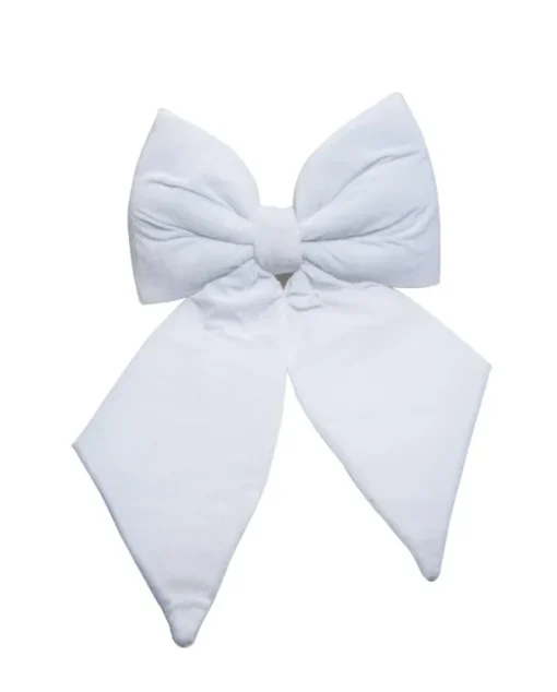 Addobbo Natalizio Fiocco Di Velluto Bianco 40X40Cm