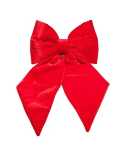 Addobbo Natalizio Fiocco Di Velluto Rosso 40X40Cm