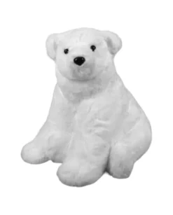 Addobbo Natalizio Orso Bianco Seduto 36Cm