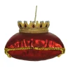 Addobbo Ornamento Appendino In Vetro Corona Su Cuscino Per Albero Di Natale
