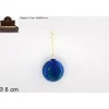 Addobbo Palla Di Vetro 8Cm Marmorizzata Blu Per Albero Di Natale