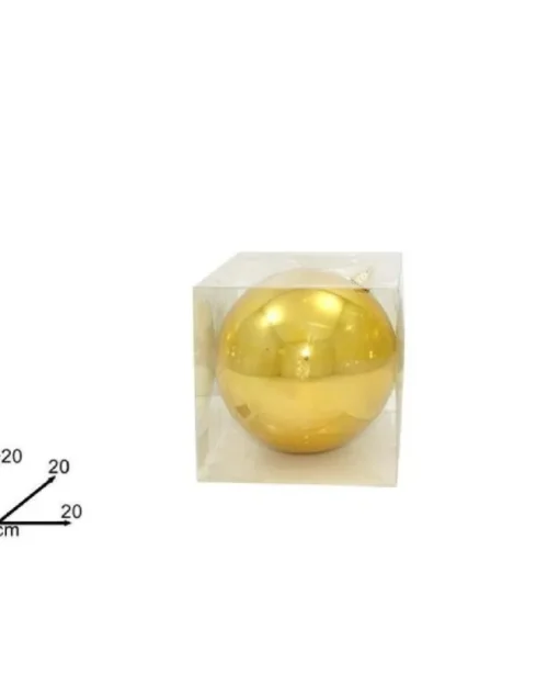 Addobbo Pallina Oro Lucida Per Albero Di Natale 20 Cm