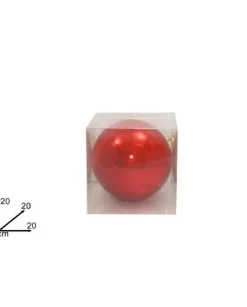 Addobbo Pallina Rosso Lucido Per Albero Di Natale 20 Cm