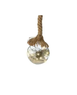 Addobbo Pallina Sfera A Batteria Con Corda E Led Per Albero Di Natale O10Cm