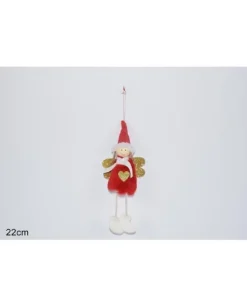 Addobbo Per Albero Di Natale Angelo Con Pelliccia E Sciarpa Cuore Oro