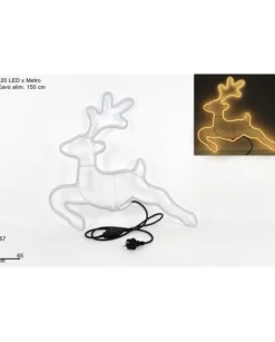 Addobbo Renna Luminosa Nenon Bianco Caldo 57X65Cm