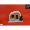 Addobbo Roulotte 22Cm Con Luce E Tessuto Innevata