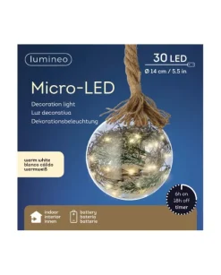 Addobbo Sfera Pallina Di Vetro Con Led Per Albero Di Natale